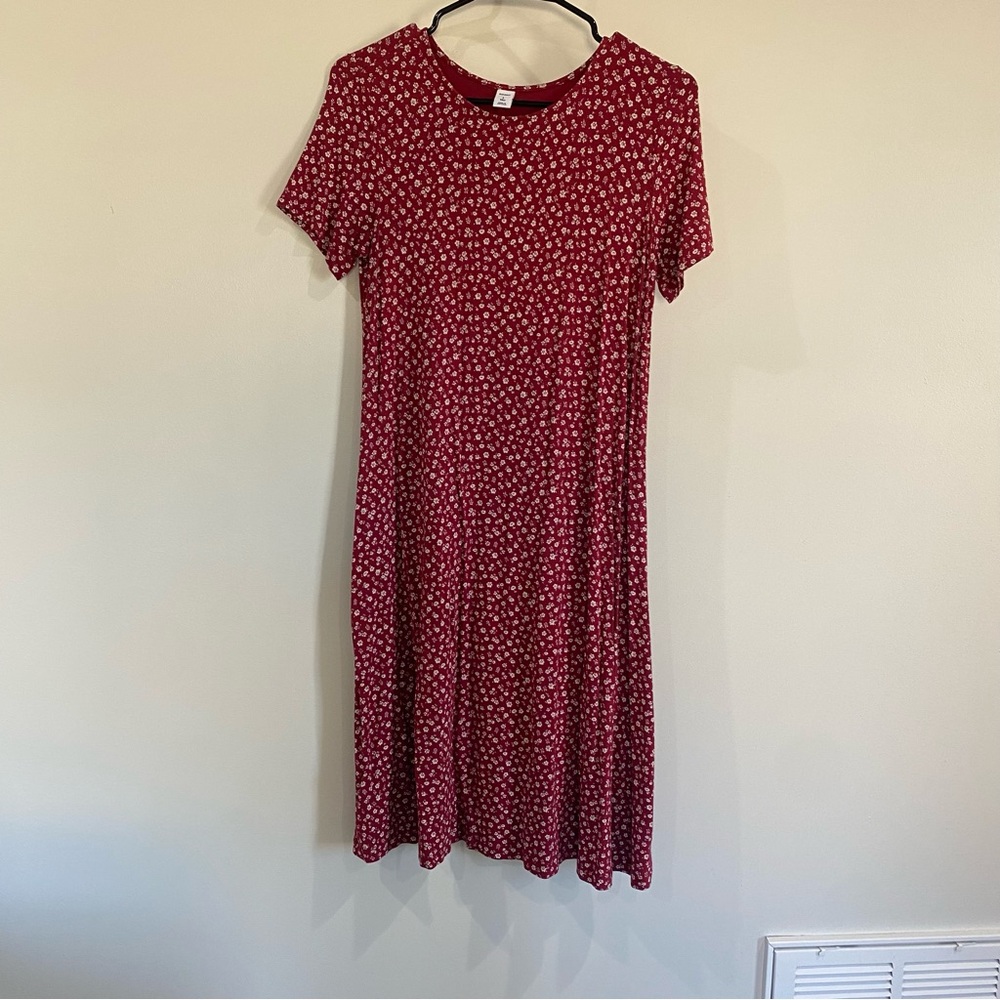 Floral Red Dress